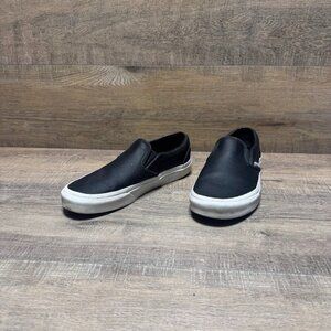 Vans Classic Perforated Black Leather Slip On Sneaker Women's Size 8